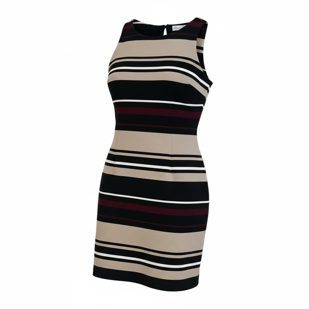 Honey and Rosie Bodycon Dress Women Medium Multi Striped EUC Ribbed Mini Sheath